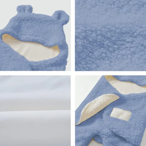 Miniatura 7 de Nunibum Manta Envolvente para Bebé Niños Niñas Lindo Oso de Felpa Manta Receptora Esencial Ultra-Suave Lista de Regalos para Recién Nacidos Azul