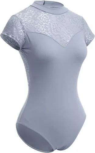 Miniatura 20 de AFAVOM Leotardos de ballet para mujeres adultas con estampado de flores de mariposa sin espalda, leotardos de gimnasia con brasier y prácticas