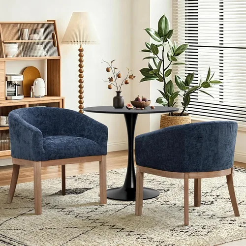 Miniatura 48 de Juego de 6 Sillas de Comedor Tapizadas de Terciopelo, Sillas Laterales de Cocina de Estilo Moderno con Ribete de Tachuelas y Patas de Madera, Anillo