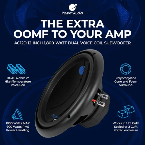 Miniatura 2 de Planet Audio Subwoofers AC12D de 12 pulgadas 3600 W (par)