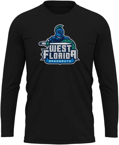 Miniatura 122 de Camisa deportiva de manga larga oficial de la NCAA Collegiate para hombre, colección negra con logotipo primario