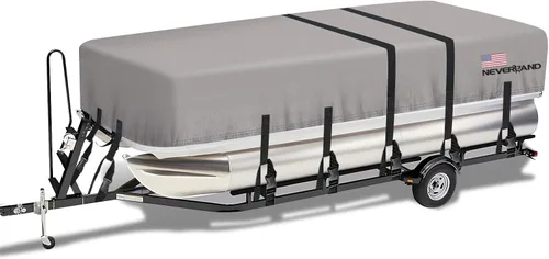 Miniatura 9 de NEVERLAND Funda para Barco Impermeable de Alta Resistencia Funda para Lancha Pontón Lona de Poliéster de Grado Marino Cubierta Remolcable Se Adapta