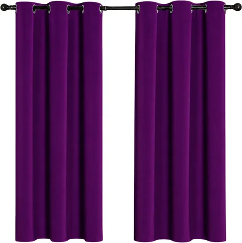 Miniatura 10 de Cortinas opacas para oscurecer la habitación, con aislamiento térmico, cortinas opacas con ojales para puertas y ventanas de poliéster