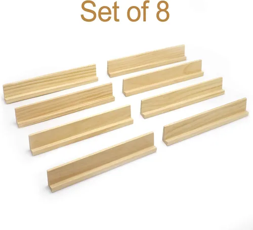 Miniatura 5 de Juego de 8 estantes de dominó, bandejas de dominó de tren mexicano, soportes de dominó de madera para tren mexicano, combo de pata de pollo, mahjong