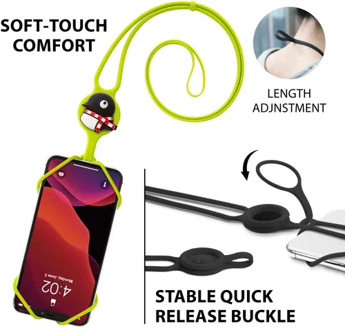 Miniatura 6 de Cordón para llevar teléfono celular + soporte de cuello 2 y protector de teléfono 2 Cordón con tarjeta - Maru Penguin