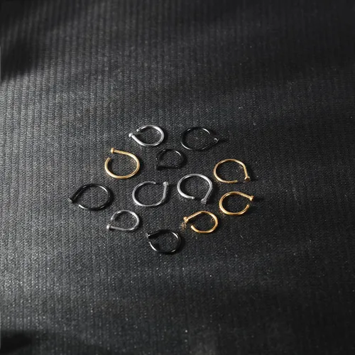 Miniatura 3 de AccGin Juego de aros de nariz de 0.63 oz20 G, en forma de D, piercing de nariz fino, joyería para nariz, tornillo, tabique, labio, tragus