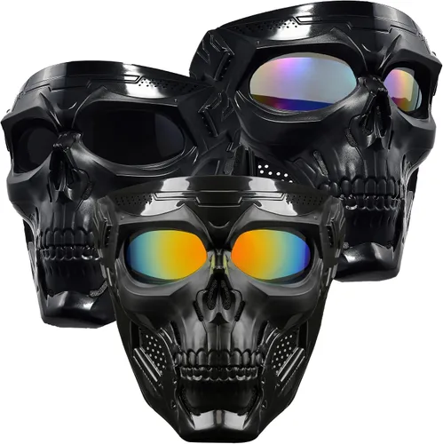 Miniatura 14 de Máscara facial de motocicleta de cara completa, gafas de bicicleta de tierra motocross, ATV, todoterreno, gafas de conducción y carreras