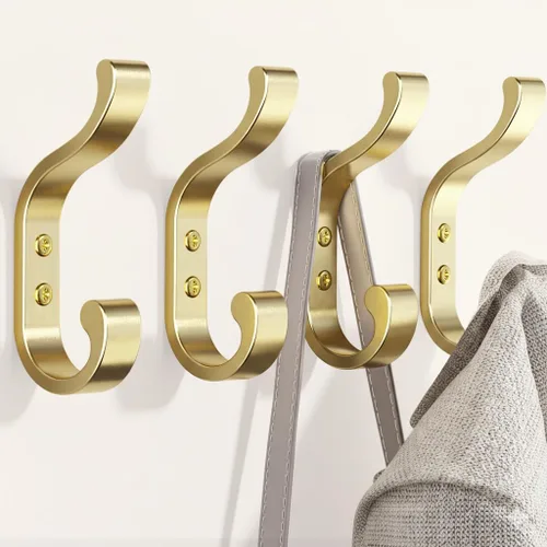 Miniatura 10 de bussdis Ganchos de pared para colgar abrigos, ganchos de mochila resistentes para pared, soporta hasta 30 libras, ganchos grandes para toallas, Negro