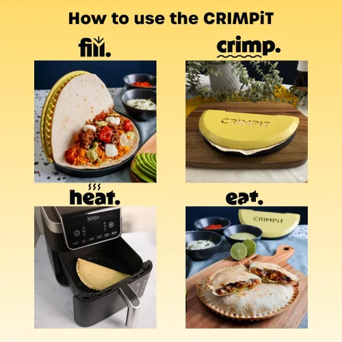 Miniatura 2 de CRIMPiT Sellador de tortillas grande – Para tortillas de harina de 10 a 12 pulgadas Haz tacos sellados, quesadillas, burritos y más Comidas sin