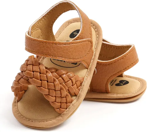 Miniatura 4 de SOFMUO Sandalias brillantes con lazo para bebés, niñas y niños, suela de goma antideslizante y suave de primera calidad, zapatos de verano