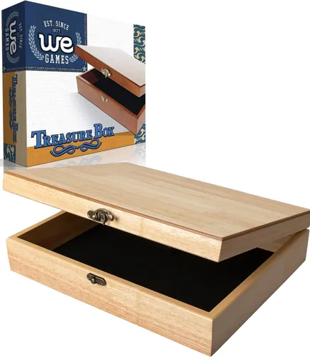 Miniatura 11 de Old World caja de tesoro de madera con pestillo de metal.