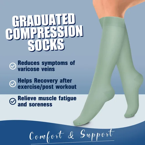 Miniatura 53 de Laite Hebe 4 pares de calcetines de compresión para mujeres y hombres, el mejor apoyo para enfermeras, correr, atletismo