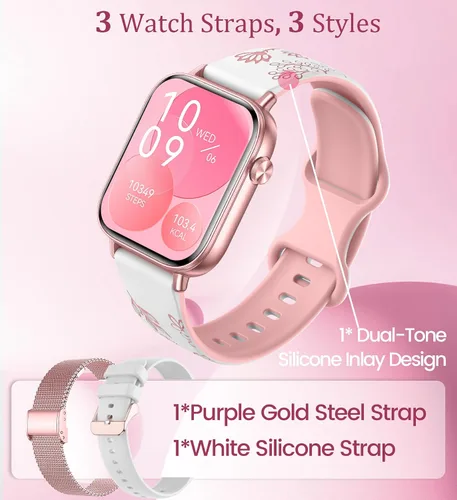 Miniatura 2 de Reloj inteligente de 1.83 pulgadas para mujer con llamada Bluetooth (respuesta/marcación), rastreador de actividad física con más de 100 modos