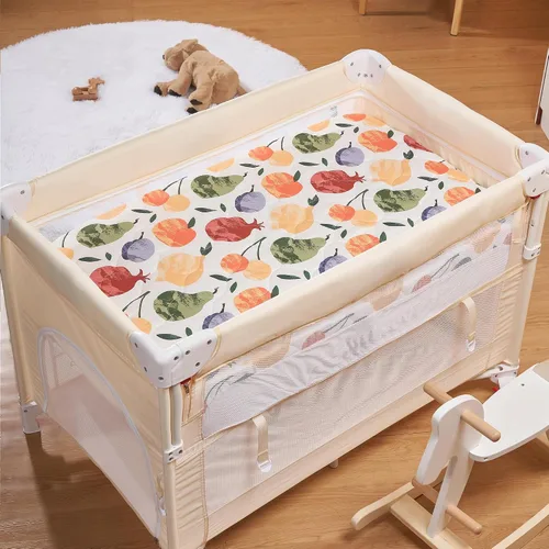 Miniatura 2 de TILLYOU Sábana para Corralito - Protector Acolchado Suave para Cuna, Protector de Colchón para Niños Pequeños con Bolsillo Profundo de 1''-3