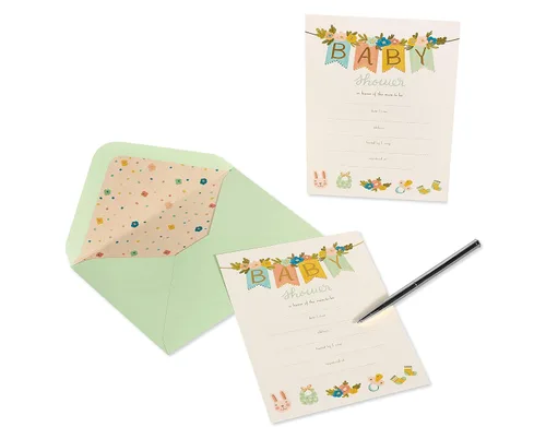 Miniatura 3 de Papyrus Invitaciones para baby shower, pancarta (20 unidades)