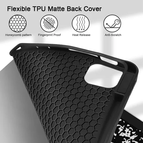 Miniatura 4 de Funda Tuiklol para iPad Pro de 12.9 pulgadas 2022 2021 2020 2018 6th / 5th / 4th / 3rd Gen Built in Pencil Holder Protective Stand Back Cover with