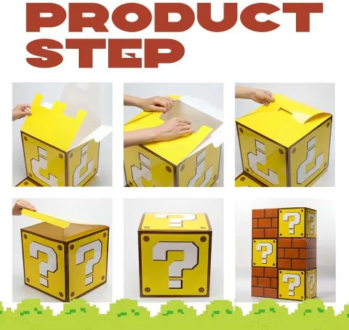 Miniatura 5 de 6 cajas grandes de fiesta para fiesta de cumpleaños, caja de tubos de ladrillo para fiesta de juegos, cajas de accesorios de fiesta
