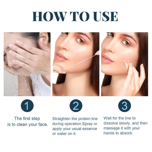 Miniatura 4 de Hilos de proteína soluble coreana, hilos de proteína para el cuidado facial en el hogar, hilo de colágeno soluble para rutina de cuidado de la piel