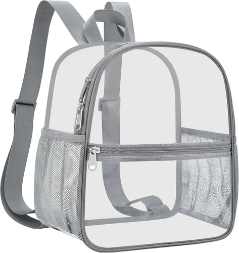 Miniatura 21 de Mochila deportiva transparente para eventos en estadios de 12 x 12 x 6 pulgadas, pequeña para ventiladores, conciertos, playa, trabajo, viajes