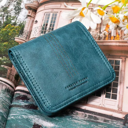 Miniatura 4 de APHISON Billetera para mujer, delgada y pequeña, cartera RFID para mujer, azul (01A125peacock Blue), Moda