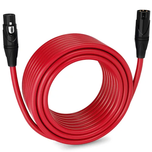 Miniatura 111 de LyxPro Cable de micrófono XLR hembra a macho de ángulo recto de 3 pines de 1.5 pies para altavoces amplificados, interfaz de audio, rendimiento