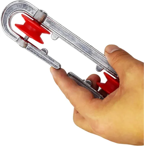 Miniatura 4 de Polea separadora de tendedero de aluminio de plástico para tendedero largo y cargas pesadas (2, plateado)