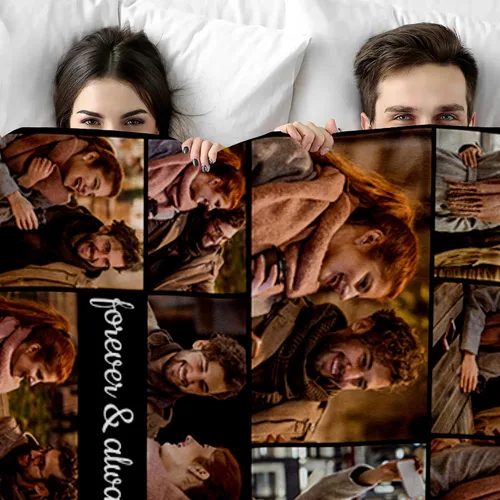 Miniatura 6 de Regalos personalizados para el día de San Valentín para novia, cobijas personalizadas para novio y novia con texto de fotos, regalos personalizados