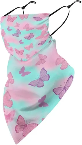Miniatura 13 de Bufanda de protección solar UV, bufanda triangular reutilizable con lazo para las orejas