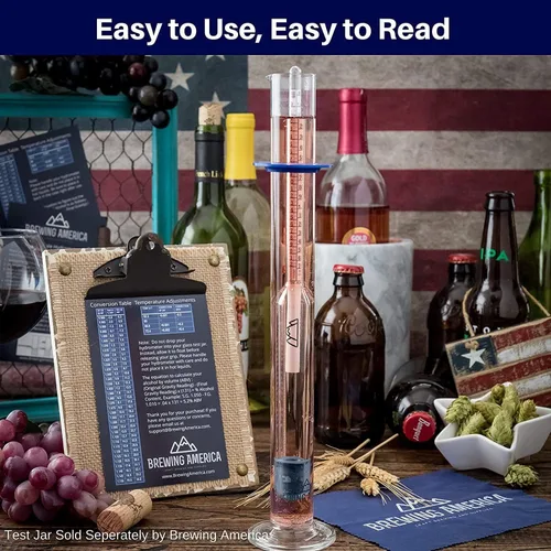 Miniatura 4 de Kit de hidrómetro para elaboración de alcohol casero con tubo de ensayo de borosilicato y ABS