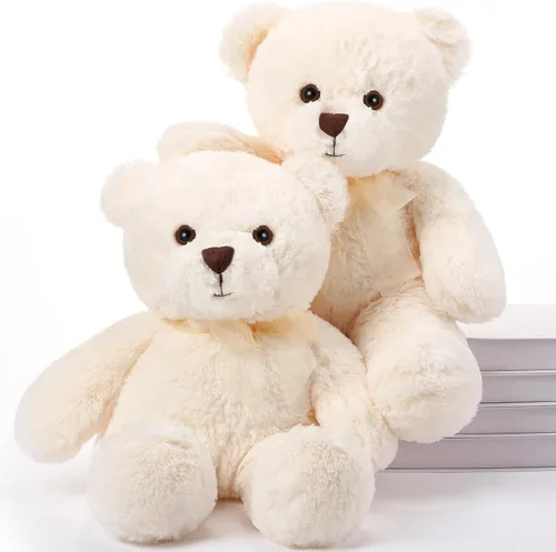 Miniatura 8 de HyDren Paquete de 2 animales de peluche de oso de 18 pulgadas con lazo para regalos de cumpleaños, decoración de baby shower, decoraciones de fiesta
