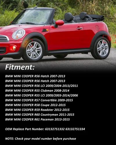 Miniatura 3 de Bestview Conjunto de luz de posición lateral compatible con MINI Cooper R55 R56 R57 R58 R59 R60 R61 2007-2015, luces de parachoques delantero ámbar