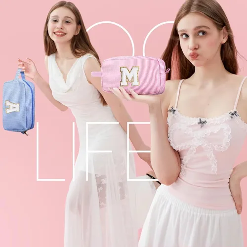 Miniatura 2 de Bolsa de Maquillaje con Inicial YOOLIFE - Regalos de Cumpleaños para Mujeres, Niñas, Mamá, Hija, Amigas, Hermana, Maestra, Regalos de Propuesta