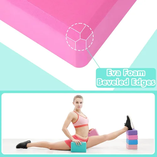 Miniatura 6 de 20 bloques de yoga de 9 x 6 x 3 pulgadas, bloques de espuma EVA de alta densidad, bloques de ejercicios de espuma de yoga que mejoran el equilibrio