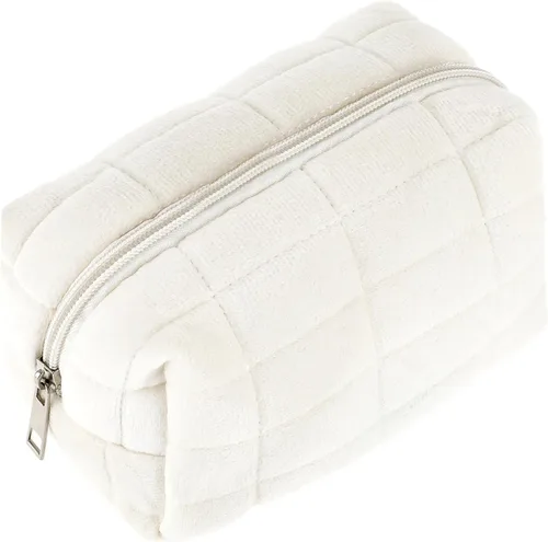 Miniatura 10 de Sibba Bolsa de maquillaje, bolsa suave para lápices, estuche estético para cosméticos, baño, ducha, organizador de artículos de aseo de felpa