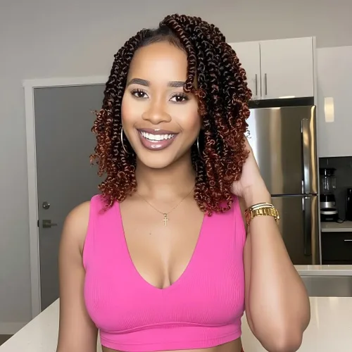Fulcrum Cabello Passion Twist de 8 pulgadas, 8 paquetes de cabello de ganchillo Passion Twist para mujeres negras, cabello pretrenzado de ganchillo