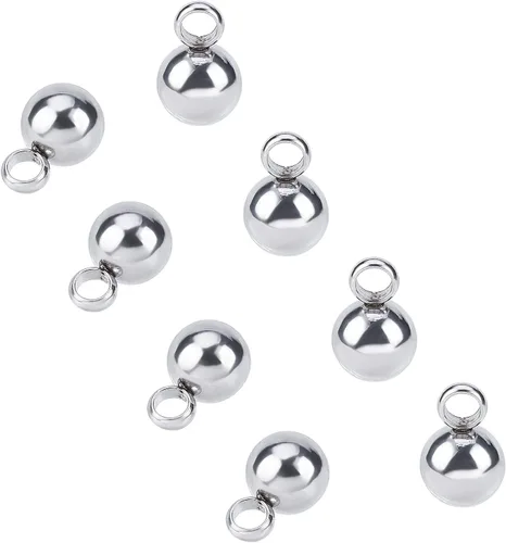 Miniatura 6 de PH PandaHall 100 colgantes redondos de acero inoxidable de 0.059 pulgadas (0.059 pulgadas), dijes para bricolaje para mujer, fabricación de joyas