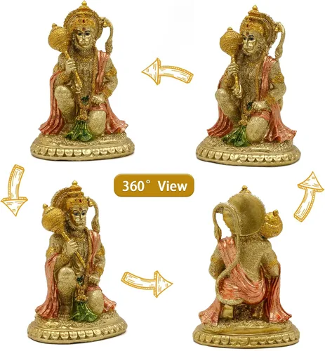 Miniatura 2 de alikiki Estatua hindú Ramayana Hanuman - 6.1 pulgadas de alto, estatua de dios indio hinduismo, devoto, señor Rama, santuario, altar, decoración