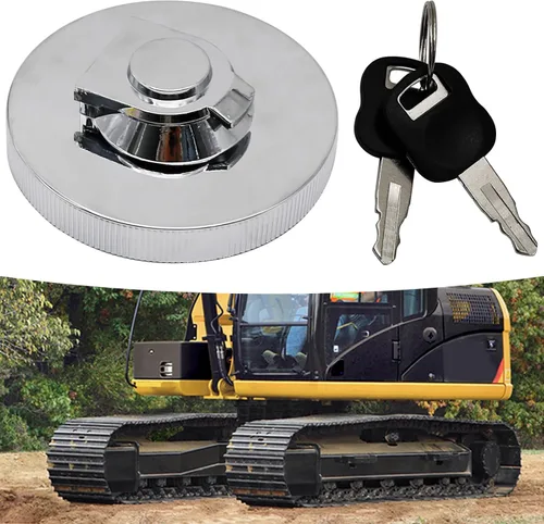 Miniatura 7 de 0998548 Tapa de combustible con bloqueo con 2 llaves de repuesto para excavadora Caterpillar 320 L 320N E110 E120 E140 E180 E240 E300 E70B