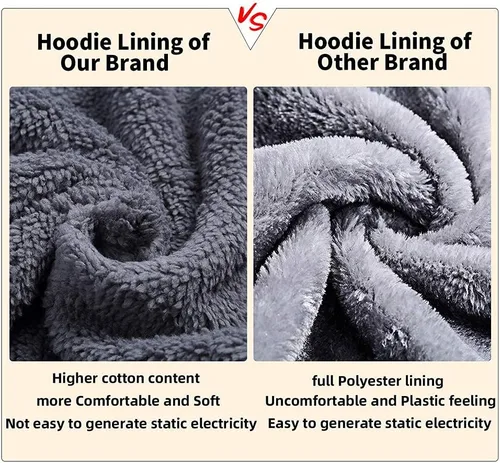 Miniatura 5 de GEEK LIGHTING - Sudaderas con capucha para hombre, de forro polar grueso, con cierre completo y forro de Sherpa grueso