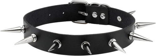 Miniatura 24 de Eigso - Gargantilla vintage de cuero sintético con remaches y picos, estilo punk, gótico, ajustable