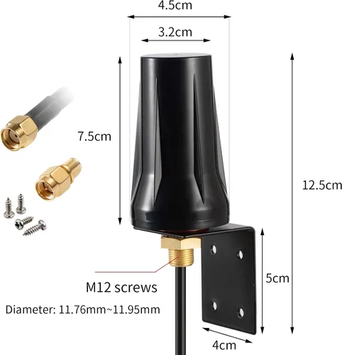 Miniatura 3 de Antena de cámara celular 4G LTE con cable más grueso de baja pérdida de 10 pies para Spypoint Flex Link Micro EVO Stealth Cam Tactacam Reveal X PRO
