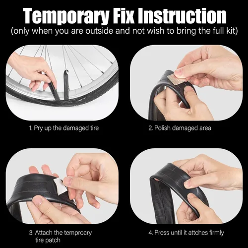 Miniatura 7 de Bike Tire Repair Kit, Bycicle Inner Tube Puncture Patch Kits, Vulcanizing Patches,Glueless Patchs,Lever for Motorcycle BMX Cycling MTB Road Mountain