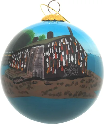 Miniatura 8 de Adorno pintado a mano de Cape Cod Beach & Bird – Decoración de árbol de Navidad colgante de vidrio soplado que muestra escenas costeras de Cape Cod