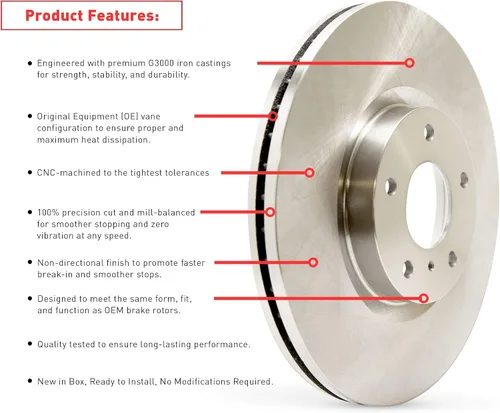 Miniatura 5 de Dynamic Friction Company Rotor de freno de disco delantero 600-92045 (1) compatible con Chevrolet Astra 2002-2008, MERIVA, ZAFIRA para Chevrolet