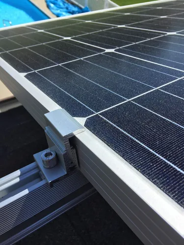 Miniatura 5 de Kit de montaje de panel solar de techo de estaño para 2 paneles solares, con abrazaderas, montaje en techo de estaño y rieles de aluminio de 88