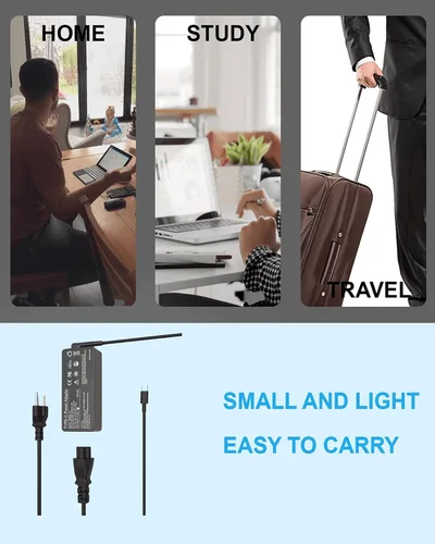 Miniatura 6 de Cargador USB C de 65 W y 45 W, compatible con Lenovo ThinkPad T14 T15 T16 E16 E15 Gen 1 Gen 2 X1 Yoga L13 7i Adaptador de corriente alterna