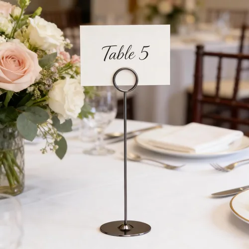 Miniatura 5 de ERYTLLY Paquete de 16 tarjeteros de mesa de 8 pulgadas, portatarjetas de acero para cumpleaños, bodas, fotos, letreros de comida, notas de notas