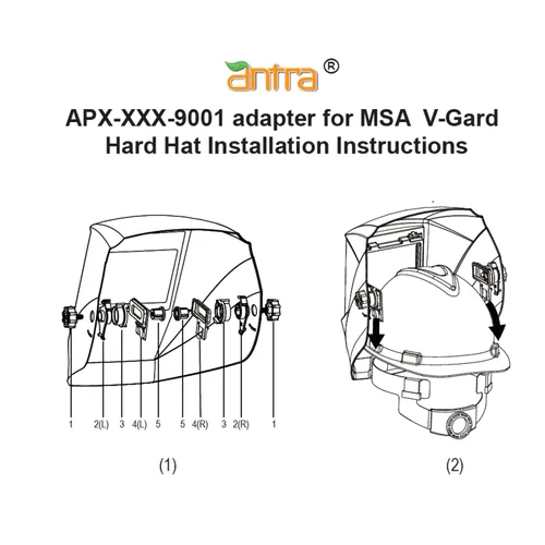Miniatura 4 de Antra APX-XXX-9002 Kit de adaptador de casco duro para conectar cascos de soldadura Antra y casco de fibra metálica