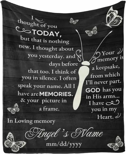 Miniatura 17 de Manta de memoria amorosa personalizada, no Longer be My Side but Forever in My Heart