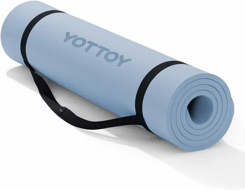 YOTTOY Tapete de Yoga, Tapete de Yoga Extra Grueso (1/2 pulgada), Tapete Profesional de TPE para Ejercicio, Tapete de Entrenamiento Antideslizante